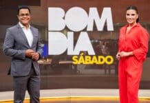 ‘Bom Dia Sábado’ estreia com notícias e serviços para todo o Brasil "Bom Dia Sábado" estreia nas manhãs da TV Globo com Marcelo Pereira e Sabina Simonato (Foto: Globo/Bob Paulino)