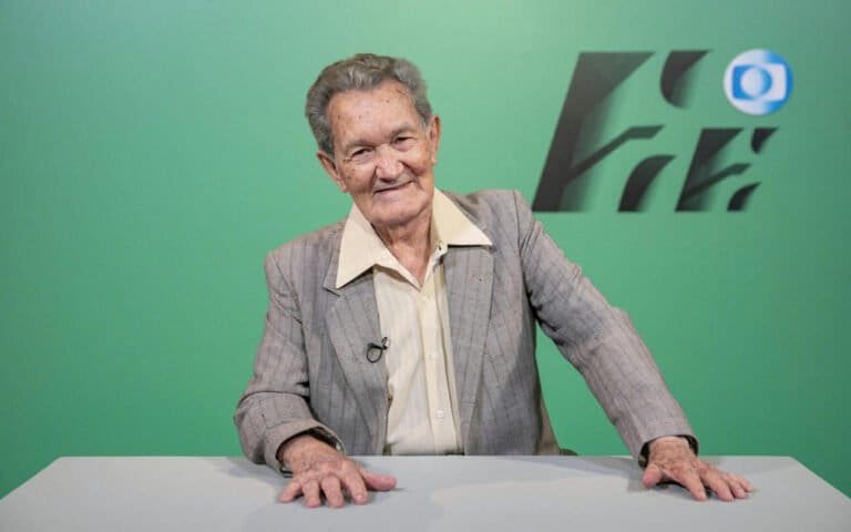 Leo Batista nas gravações dos 50 anos do Esporte Espetacular (Foto: Globo/Manoella Mello)